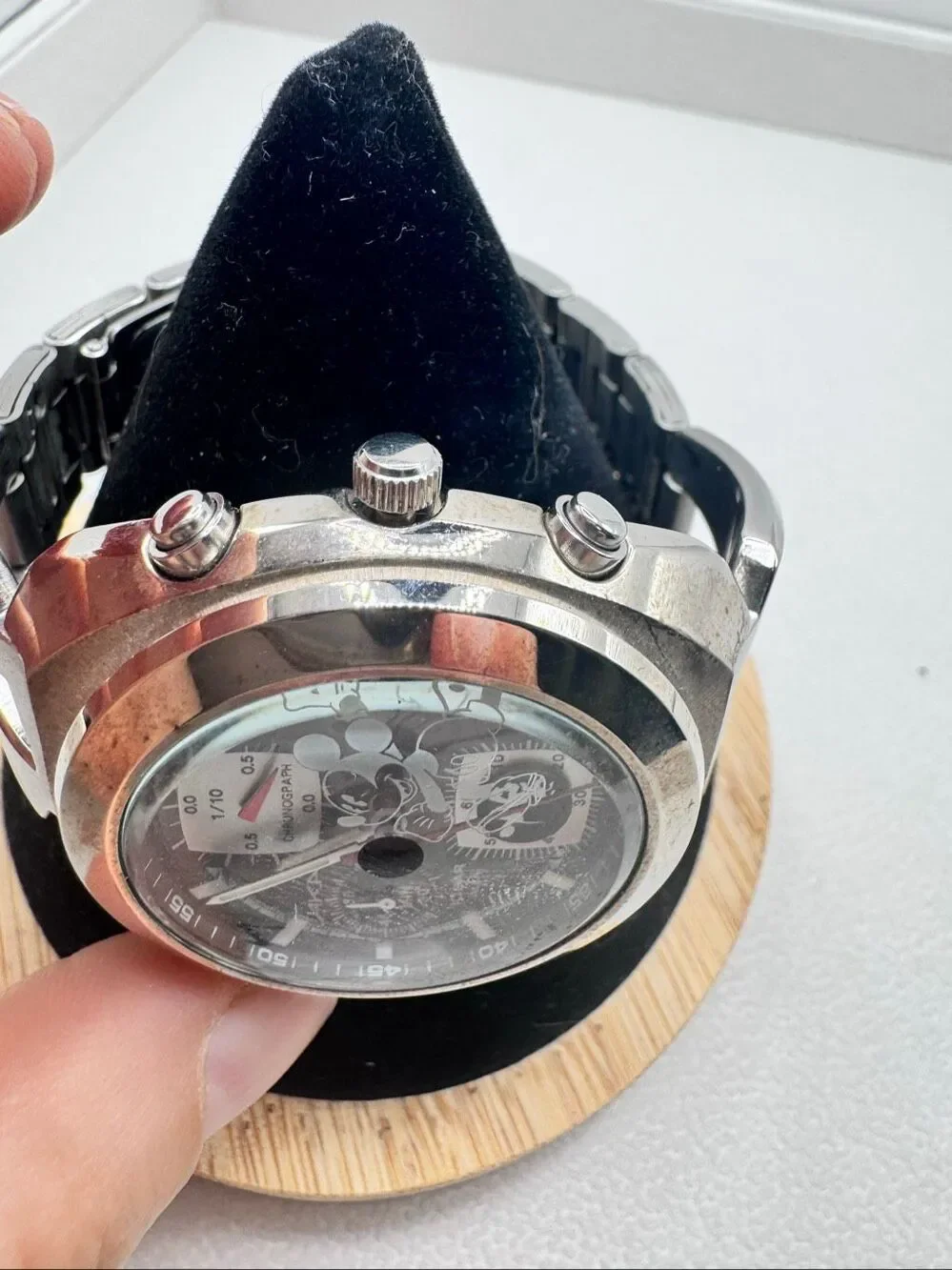 Rare Seiko Alba AKA Disney Mickey Mouse Chronograph Watch V657-6160 Silver OS